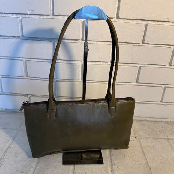 Hobo International Vintage Slim Olive Green Leather Shoulder Bag - Picture 6 of 14